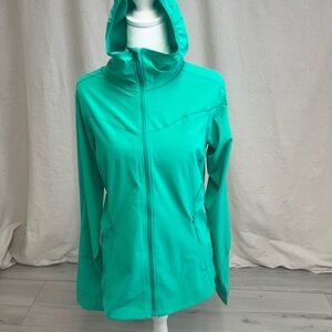 NWT Lululemon Athletica Women's Mist Over Windbreaker Hooded Jacket Teal Sz 8